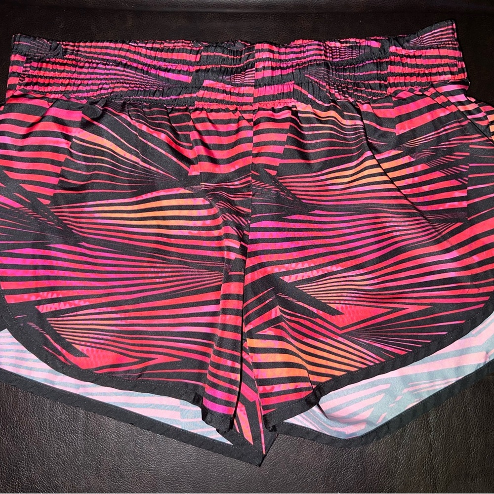 Danskin Pink and Red Athletic Shorts with Elastic Waistband size Medium 8-10